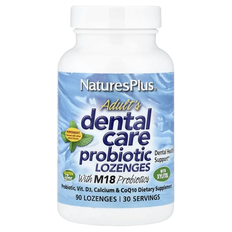 NaturesPlus, Пробиотические пастилки с ксилитолом и перечной мятой, 90 пастилок