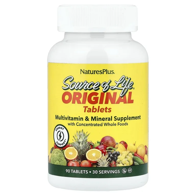 NaturesPlus, Source of Life® оригинальные таблетки, мультивитаминная и минеральная добавка, 90 таблеток