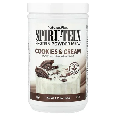 NaturesPlus, Spiru-Tein®, протеиновый порошок, печенье и сливки, 525 г (1,15 фунта)