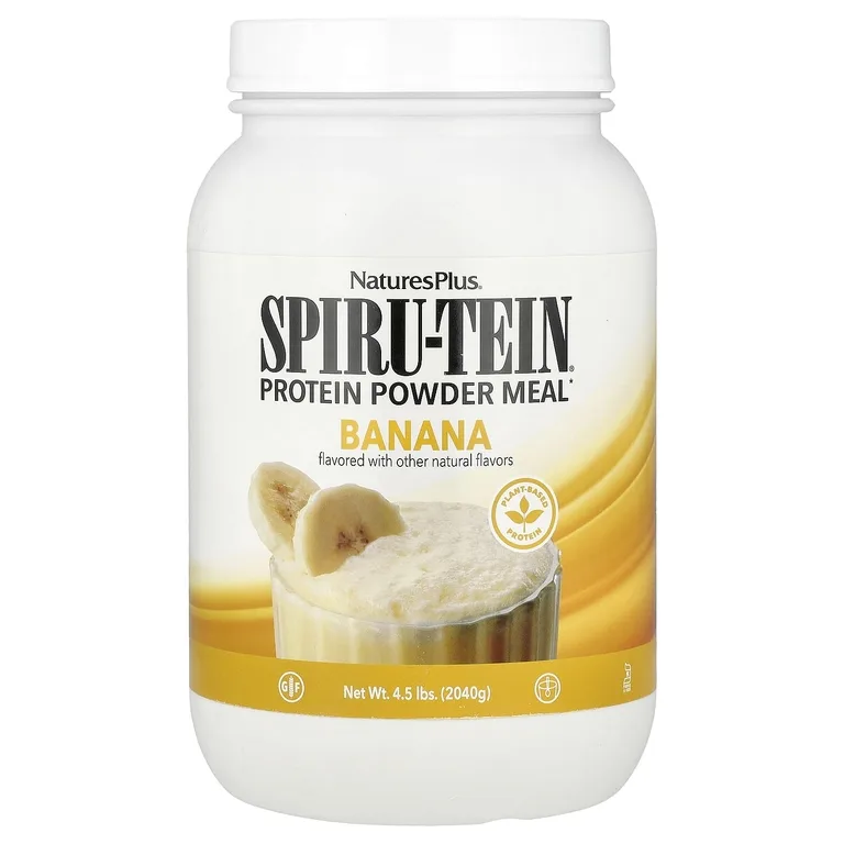 NaturesPlus, Spiru-Tein®, протеиновый порошок, со вкусом банана, 1,2 кг (4,5 фунта) (2040 г)