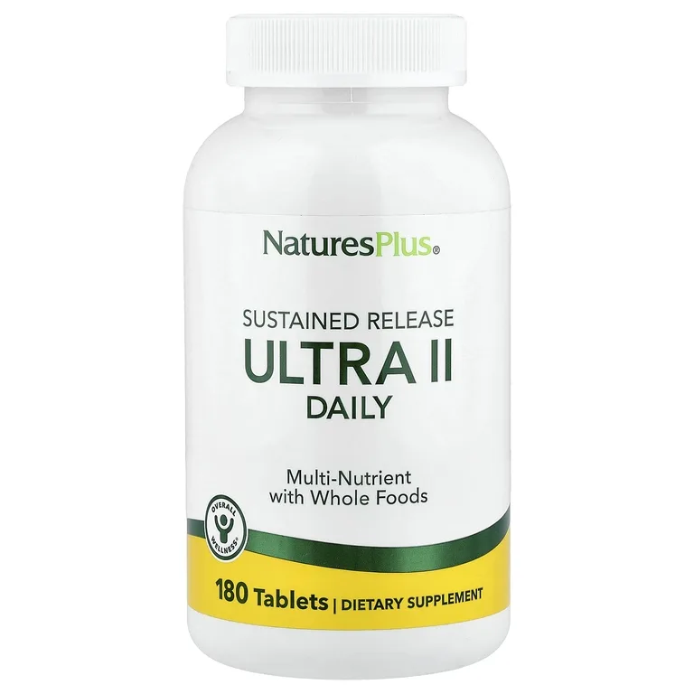NaturesPlus, Ultra II Daily, мультипитательные вещества из цельных продуктов, длительное высвобождение, 180 таблеток