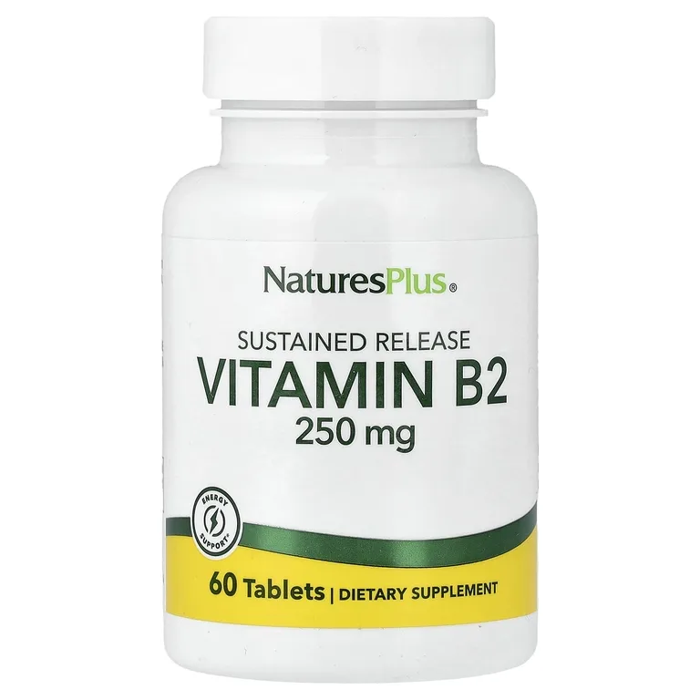 NaturesPlus, витамин B2, длительное высвобождение, 250 мкг, 60 таблеток