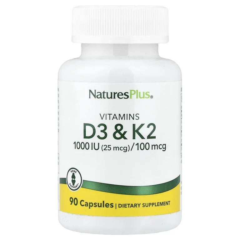 NaturesPlus, витамины D3 и К2, 90 капсул