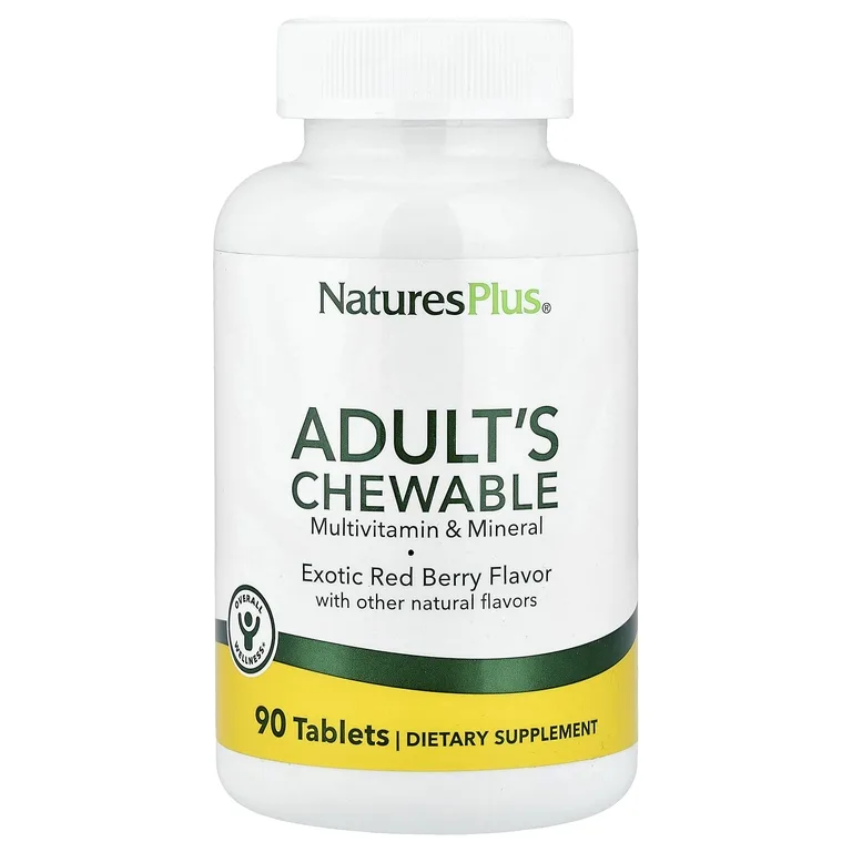 NaturesPlus, Жевательные мультивитамины для взрослых со вкусом экзотических ягод, 90 таблеток