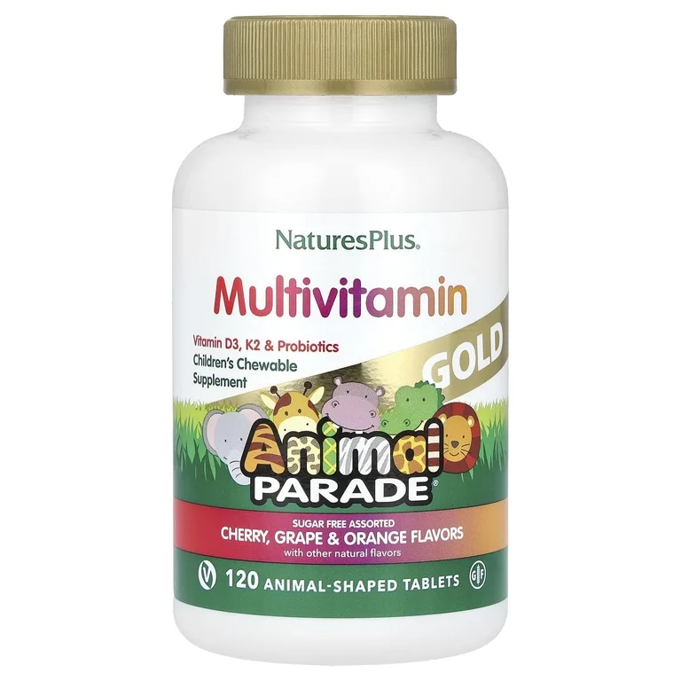 NaturesPlus, жевательные мультивитамины с микроэлементами для детей, ассорти, 120 таблеток в форме животных