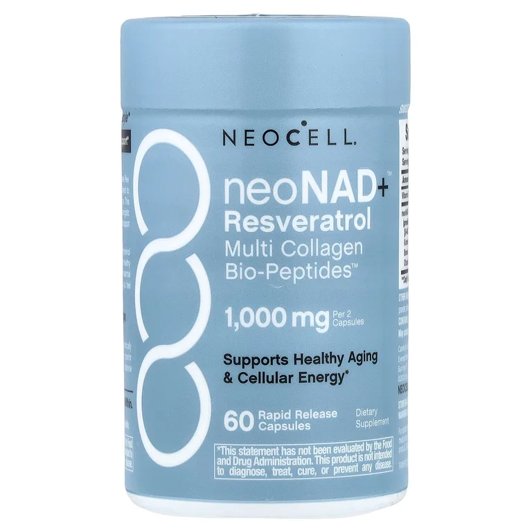 NeoCell, ресвератрол NeoNad+™, Multi Collagen Bio-Peptides™, 60 капсул с быстрым высвобождением