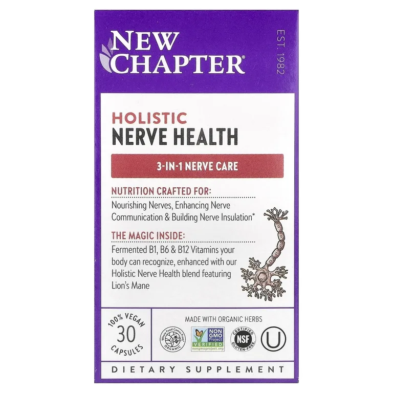 New Chapter, Holistic Nerve Health, 30 капсул