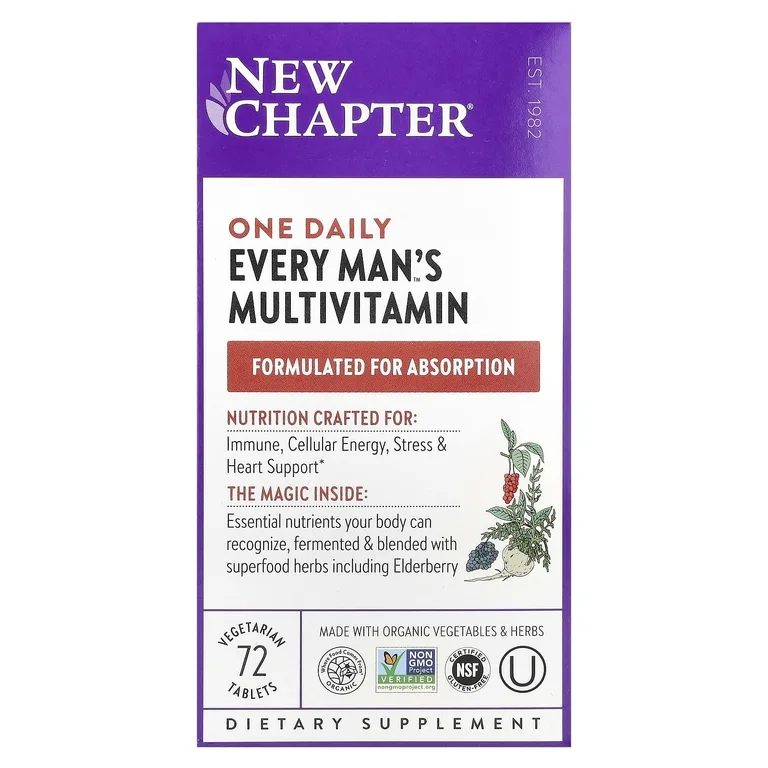 New Chapter, Мультивитамины для мужчин, 72 вегетарианские таблетки