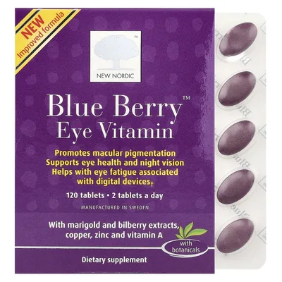 New Nordic, Blue Berry™, витамин для глаз, 120 таблеток