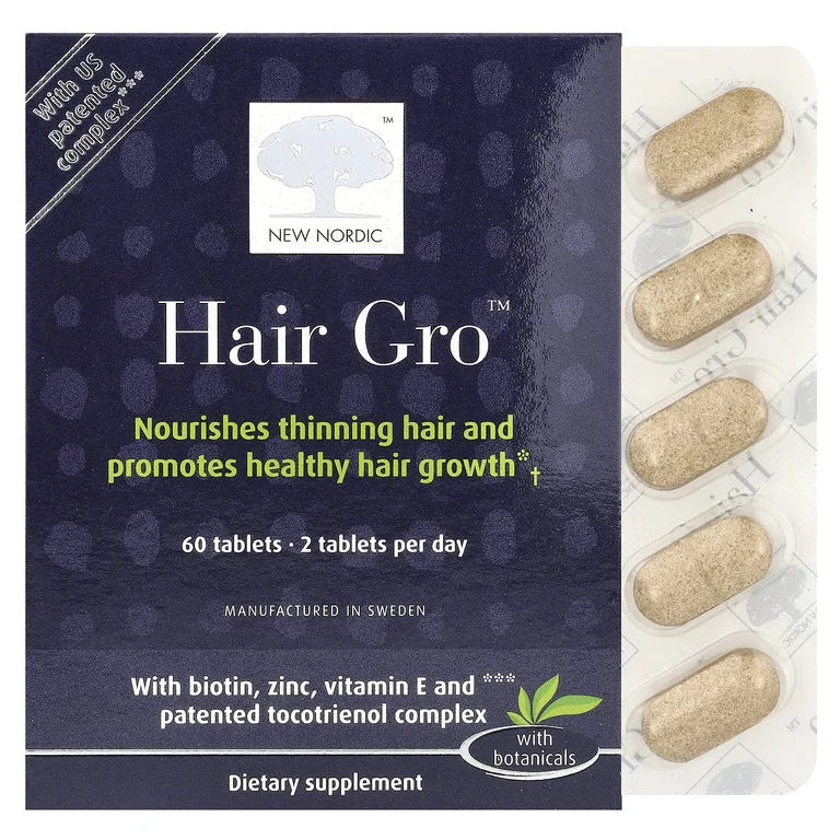 New Nordic, Hair Gro, 60 капсул