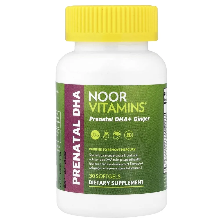 Noor Vitamins, ДГК и имбирь для беременных, 30 капсул