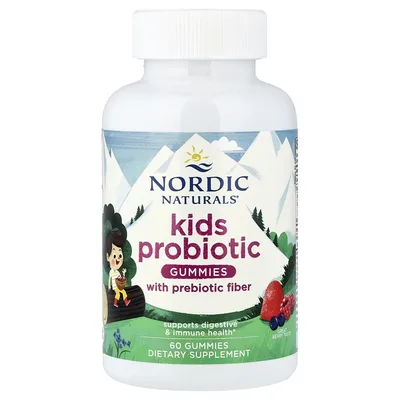 Nordic Naturals, детские жевательные таблетки с пробиотиками, со вкусом ягод, 60 жевательных таблеток