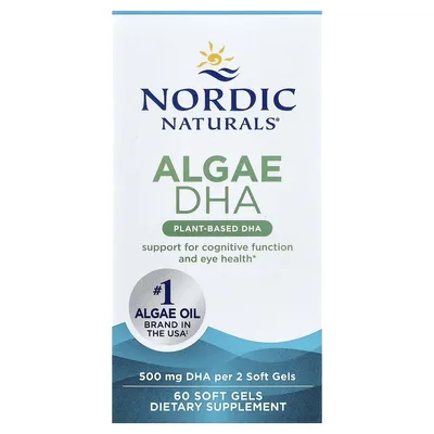 Nordic Naturals, ДГК из водорослей, 60 мягких таблеток (250 мг в мягком геле)