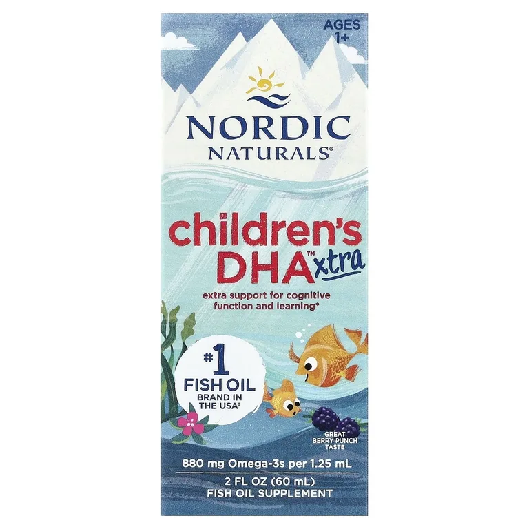Nordic Naturals, ДГК, омега-3, для детей возрастом 1–6 лет, вкус ягодного пунша, 880 мг, 60 мл (2 жидк. унции)