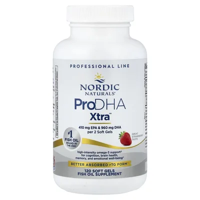 Nordic Naturals, ДГК, омега-3 кислоты, клубника, 120 желатиновых капсул