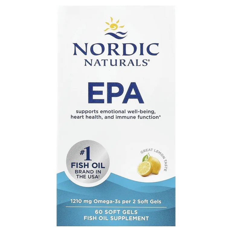 Nordic Naturals, ЭПК, со вкусом лимона, 1210 мг, 60 капсул (605 мг в 1 капсуле)