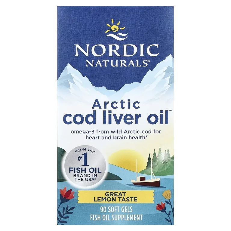 Nordic Naturals, масло печени арктической трески, вкус лимон, 90 желатиновых капсул