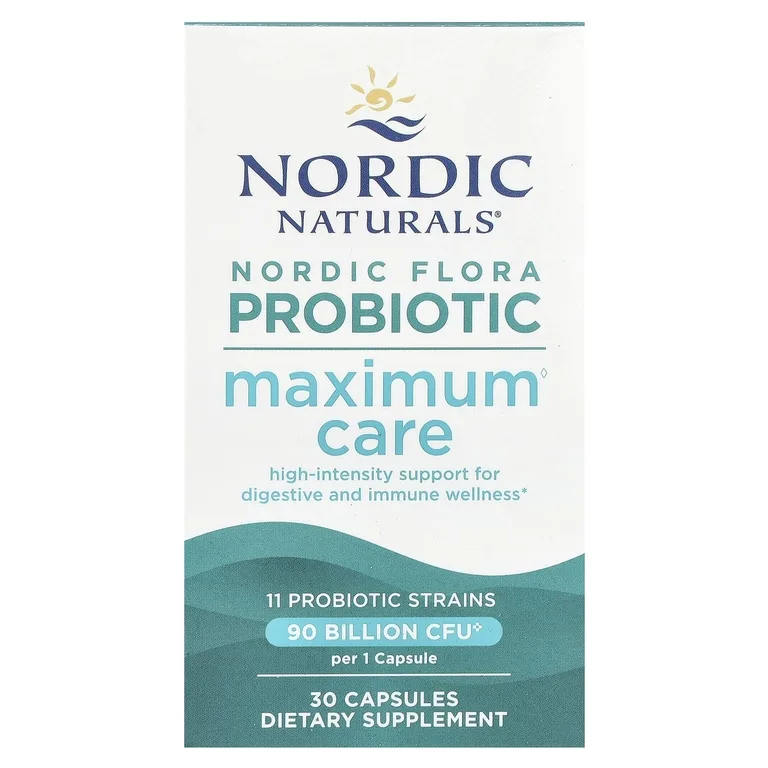 Nordic Naturals, Nordic Flora Probiotic, Maximum Care, 90 млрд КОЕ, 30 капсул