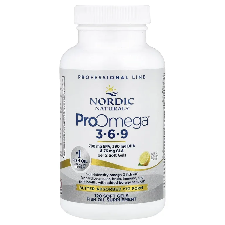 Nordic Naturals, омега-3-6-9, лимон, 120 желатиновых капсул