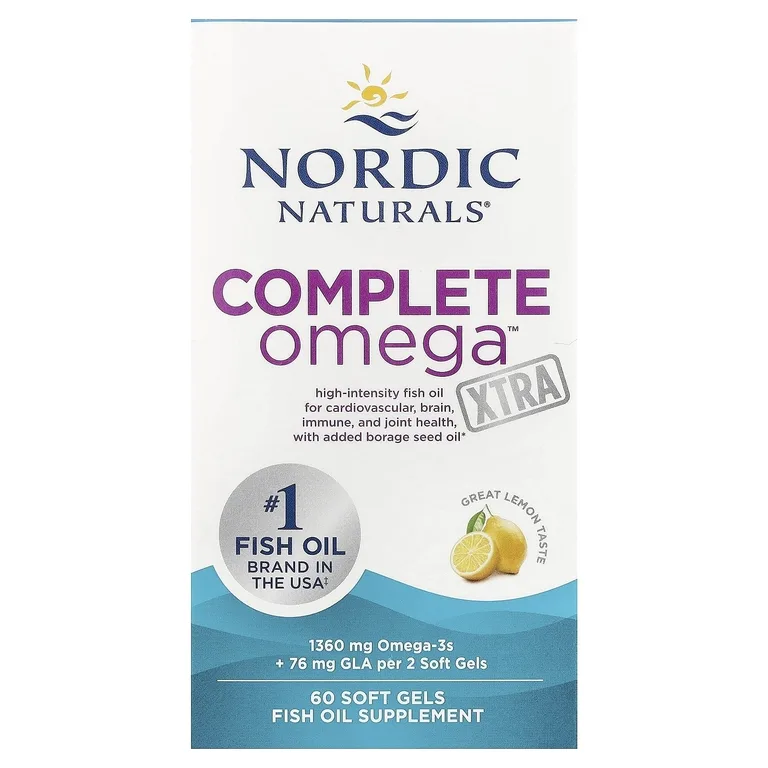 Nordic Naturals, омега-3 и 6, со вкусом лимона, 60 желатиновых капсул (680 мг в 1 капсуле)