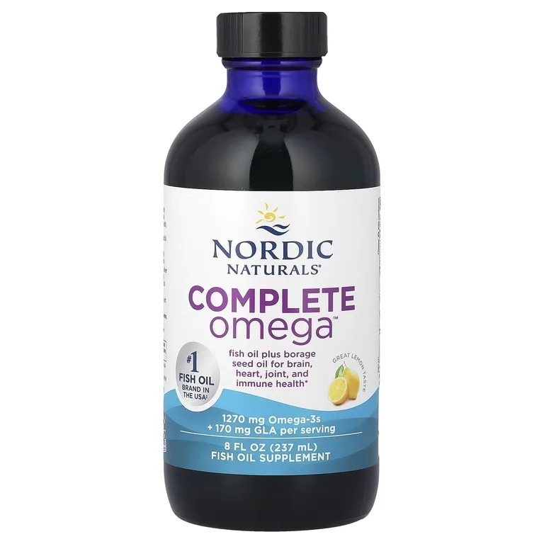 Nordic Naturals, омега-3 из рыбьего жира с гамма-линоленовой кислотой омега-6 из масла семян бурачника, с лимонным вкусом, 237 мл (8 жидких унций)