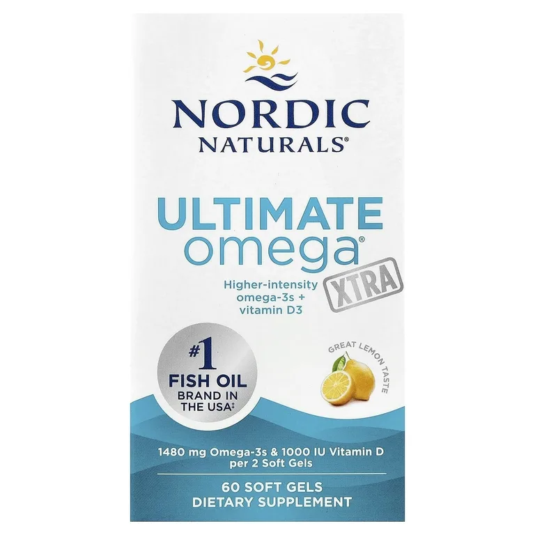 Nordic Naturals, омега-3 кислоты, со вкусом лимона, 1480 мг, 60 желатиновых капсул (740 мг в 1 капсуле)