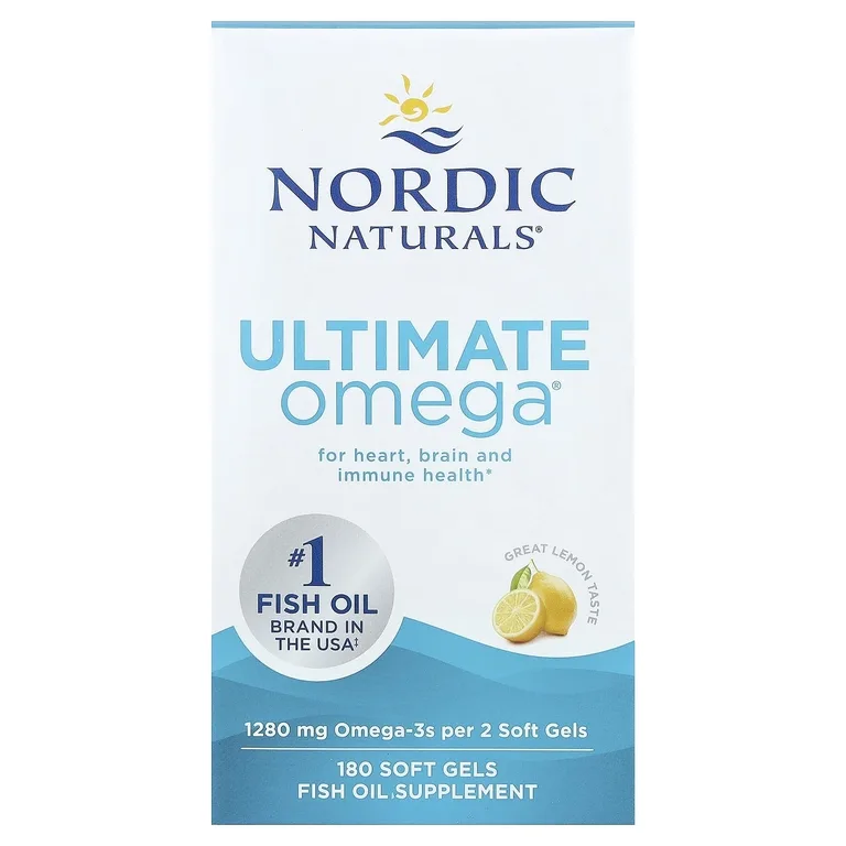 Nordic Naturals, омега-3 кислоты, со вкусом лимона, 180 желатиновых капсул (640 мг в 1 капсуле)