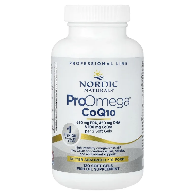 Nordic Naturals, омега-3 + Коэнзим Q10, 1000 мг, 120 желатиновых капсул
