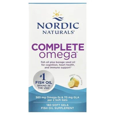 Nordic Naturals, омега-3, лимон, 180 желатиновых капсул