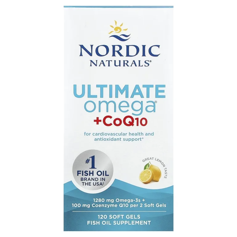 Nordic Naturals, Омега-3 с коэнзимом Q10, со вкусом лимона, 120 желатиновых капсул