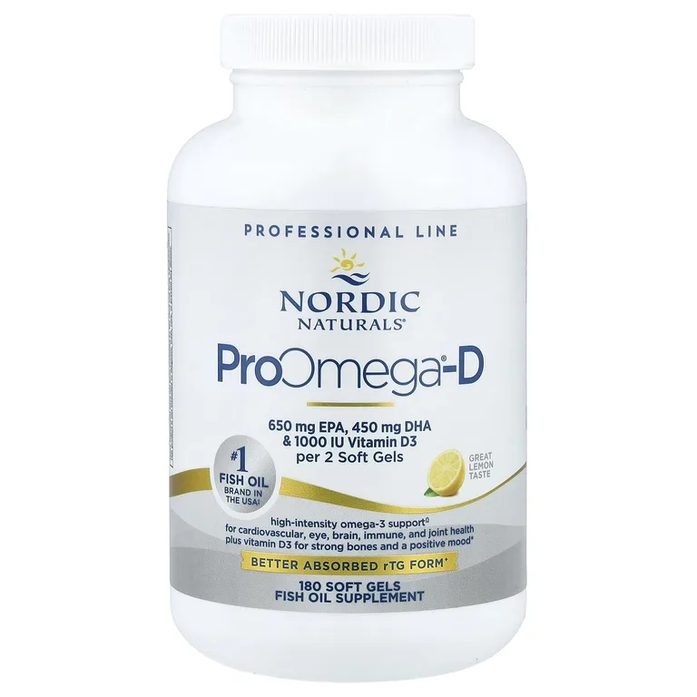 Nordic Naturals, омега-3 с витамином Д, лимон, 180 желатиновых капсул