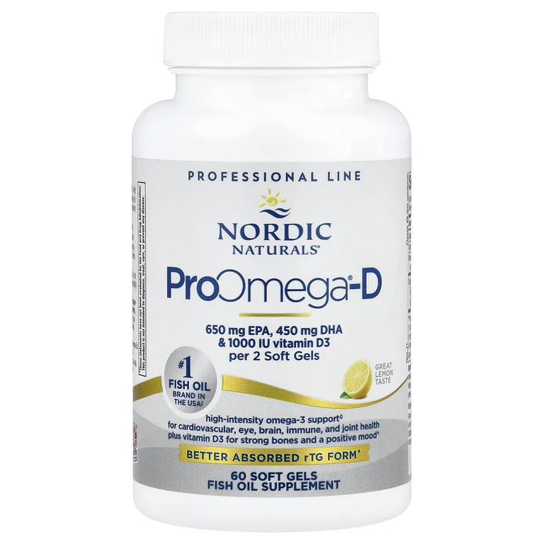 Nordic Naturals, омега-3 с витамином Д, лимон, 60 желатиновых капсул