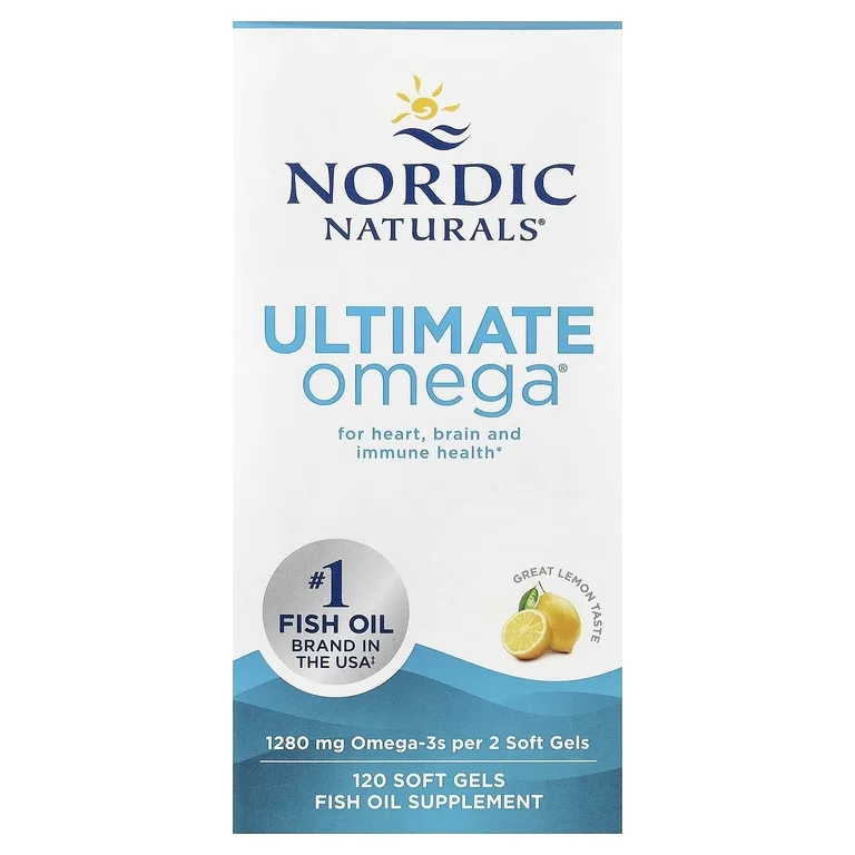 Nordic Naturals, омега-3, со вкусом лимона, 120 желатиновых капсул (640 мг в 1 капсуле)