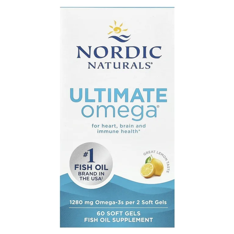 Nordic Naturals, высокоэффективные омега-3 кислоты, со вкусом лимона, 60 желатиновых капсул (640 мг в 1 капсуле)