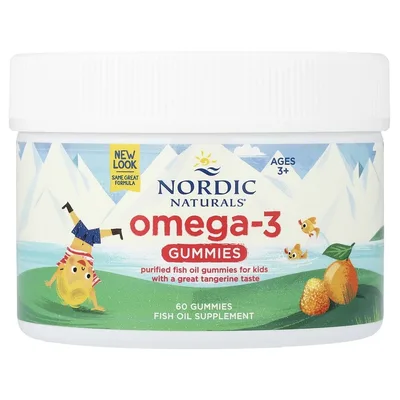 Nordic Naturals, Жевательные конфеты омега-3 со вкусом мандарина, 82 мг, 60 жевательных конфет