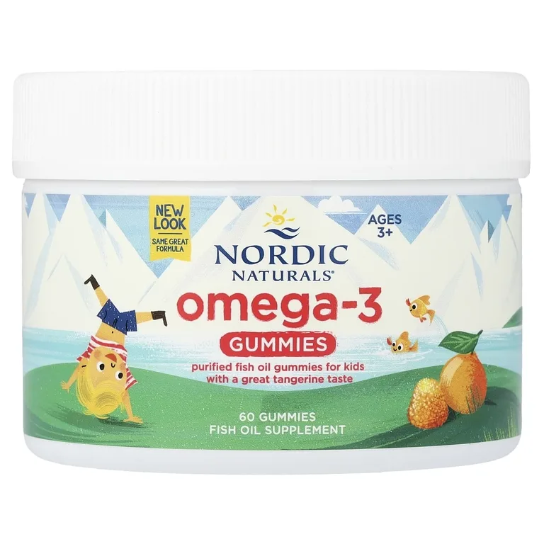 Nordic Naturals, Жевательные конфеты омега-3 со вкусом мандарина, 82 мг, 60 жевательных конфет