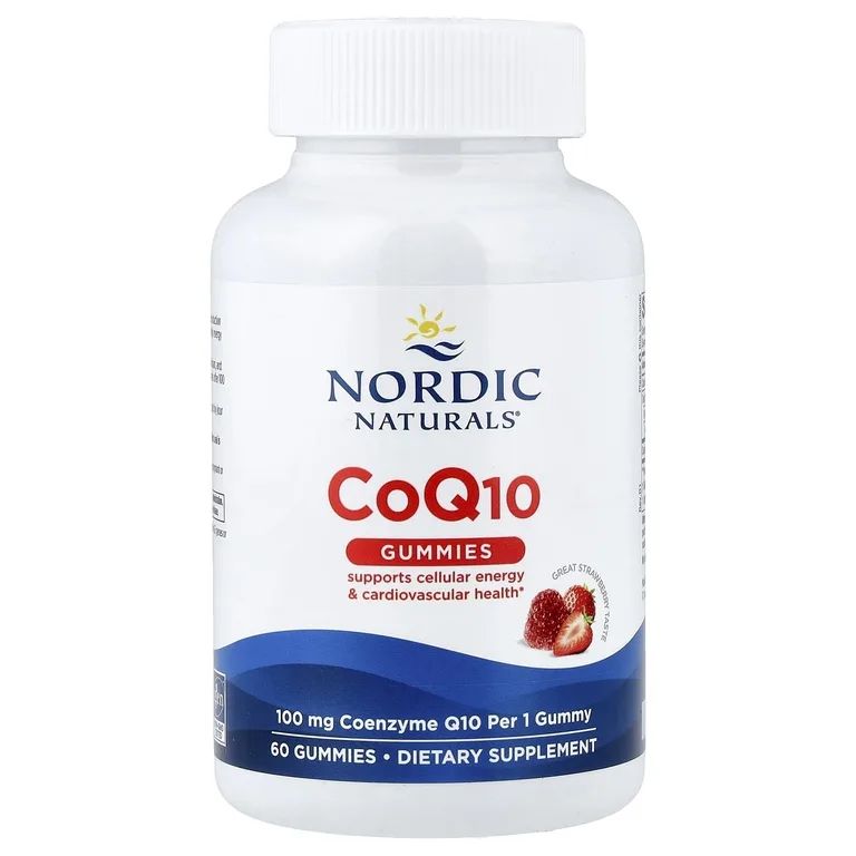 Nordic Naturals, жевательные таблетки с коэнзимом Q10, клубника, 100 мг, 60 жевательных таблеток