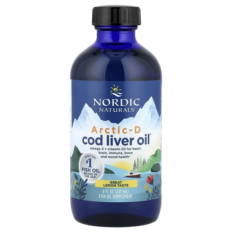 Nordic Naturals, жир из печени арктической трески, со вкусом лимона, 237 мл (8 жидких унций)