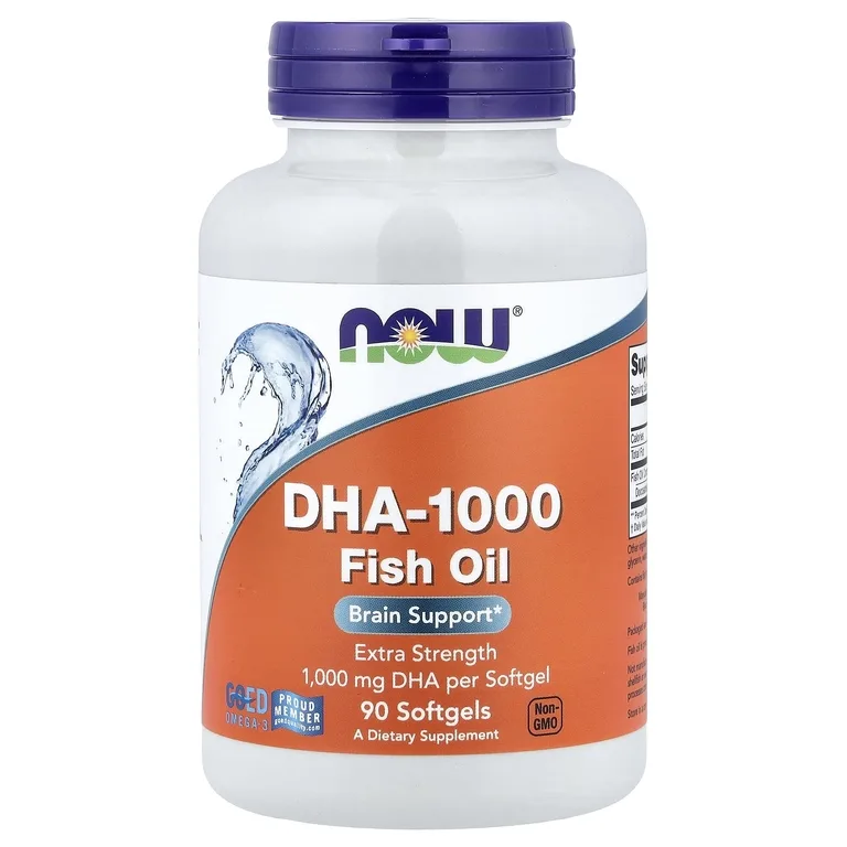 NOW Foods, DHA-1000, рыбий жир с ДГК, 90 капсул