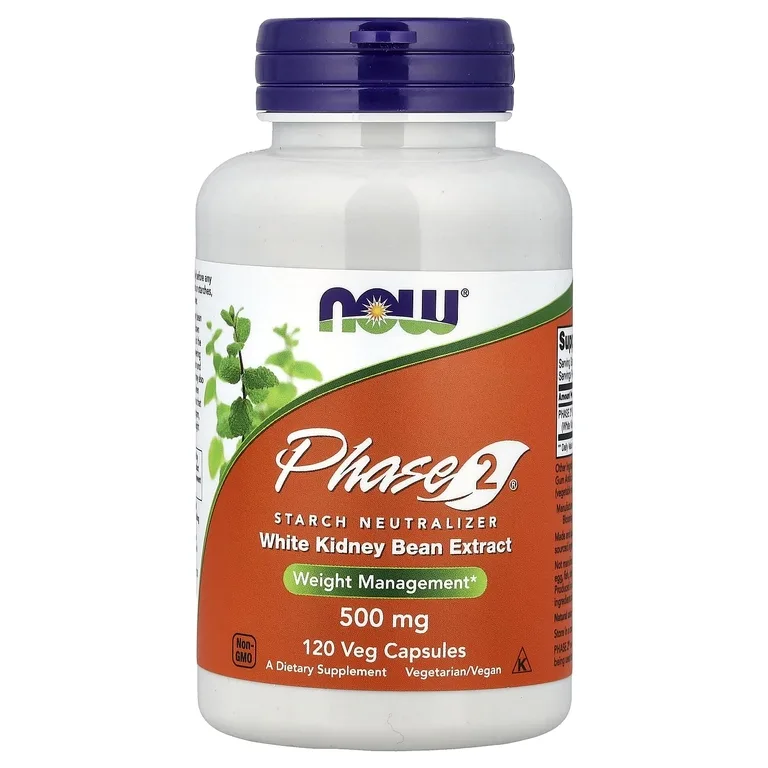 NOW Foods, экстракт белой фасоли Phase 2®, 500 мг, 120 растительных капсул
