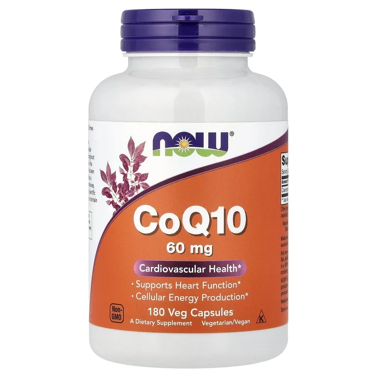 NOW Foods, Коэнзим Q10, 60 мг, 180 вегетарианских капсул