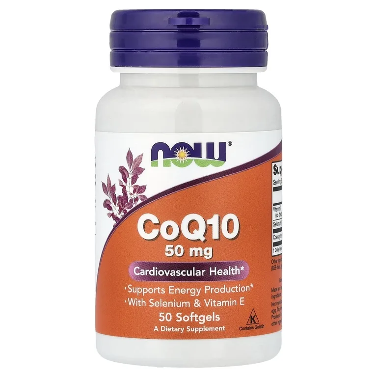 NOW Foods, коэнзим Q10 с селеном и витамином E, 50 капсул
