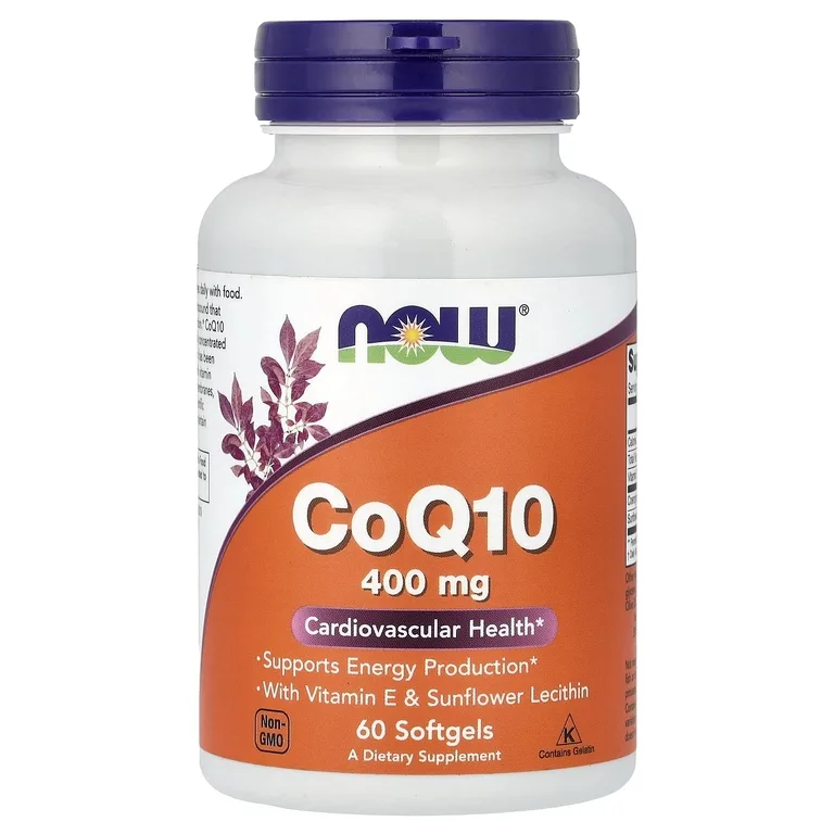 NOW Foods, коэнзим Q10 с витамином E и подсолнечным лецитином, 60 капсул