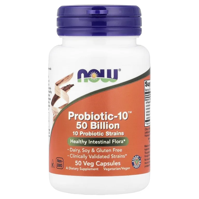 NOW Foods, комплекс пробиотиков, 50 млрд КОЕ, 50 растительных капсул