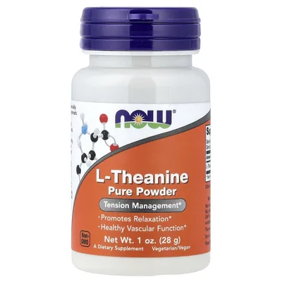 NOW Foods, L-теанин, чистый порошок, 28 г (1 унция)