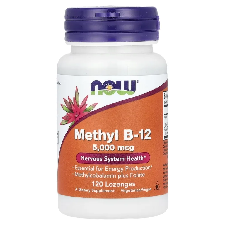 NOW Foods, метилкобаламин B-12, 120 пастилок