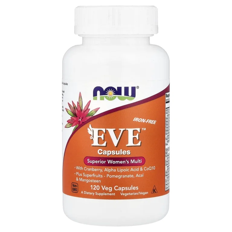 NOW Foods, мультивитамины для женщин Eve™, без железа, 120 растительных капсул