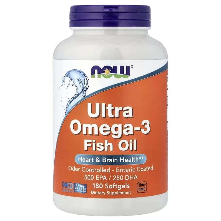 NOW Foods, рыбий жир с омега-3, 180 желатиновых капсул