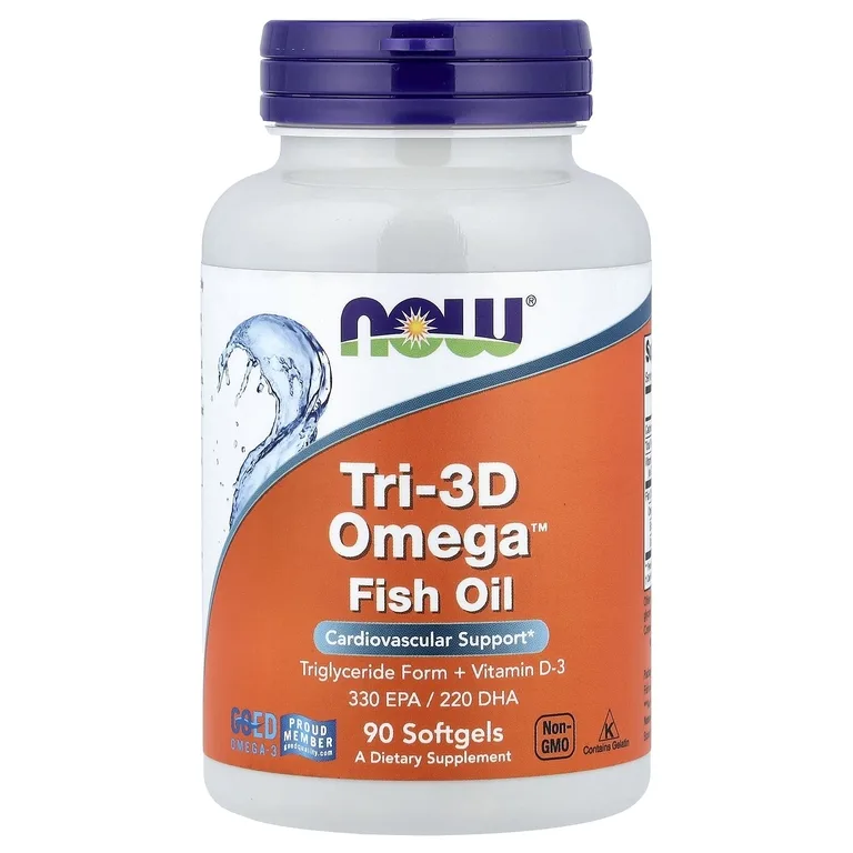 NOW Foods, рыбий жир с омега-3, 90 желатиновых капсул