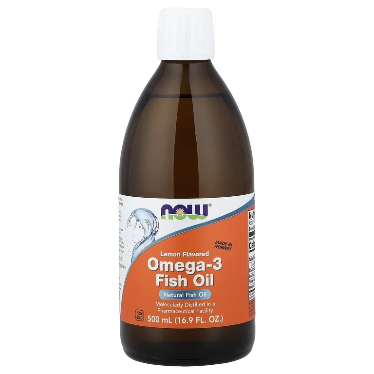 NOW Foods, рыбий жир с омега-3, лимонный вкус, 500 мл (16,9 жидк. унции)
